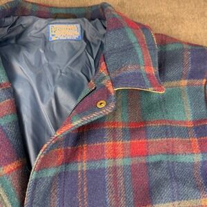 Pendleton Wool Plaid Lined Jacket Mens Blue Red Green Thinsulate Warm‎